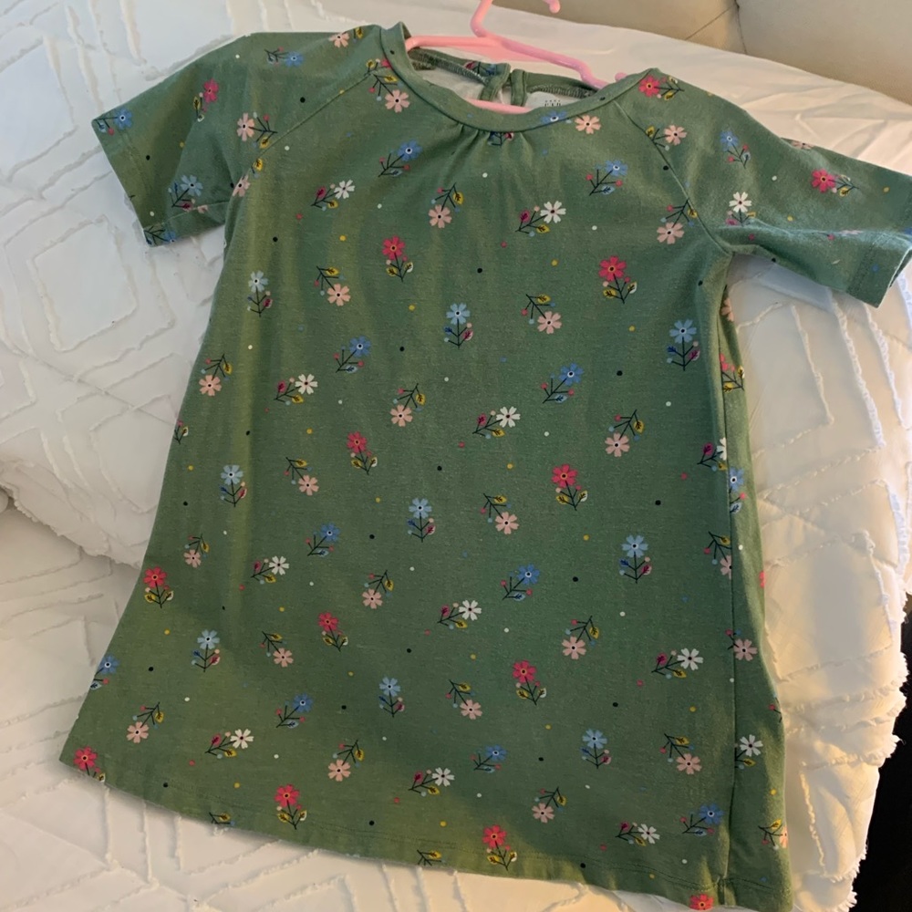 Baby Green Flower T shirt dress